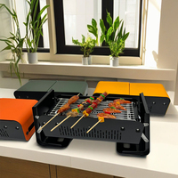 Barbecue portable en acier inoxydable pour camping, grillades au charbon de bois en plein air
