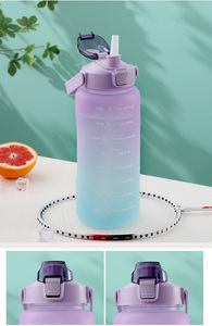 ขวดน้ำ3อิน1 2000มล. 900มล. 500มล. ขวดน้ำ2L ไล่ระดับสีขวดน้ำพลาสติกฝ้าแบบพกพาพร้อมหลอด - Product Image 6