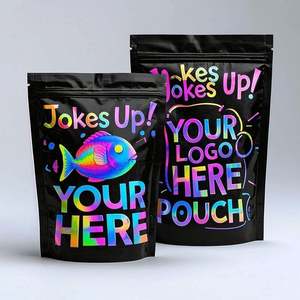 Pochette debout personnalisée résistante aux enfants Sacs en mylar noir Fermeture à glissière à l'épreuve des enfants Capacité de 3.5g à 28g pour sacs à mâcher Cali - Product Image 3