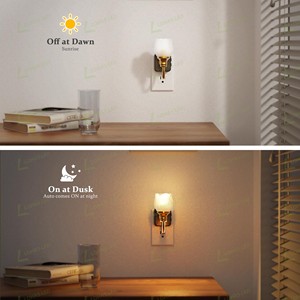 Lampada Notturna LOHAS in Vetro a Forma di Fiore, da Inserire nella Presa a Muro, Dimmerabile 0-100lm, con Sensore Crepuscolare, Stile Vintage per Camera da Letto e Bagno - Product Image 3