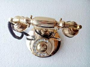 Teléfono de escritorio Dial giratorio estilo victoriano francés Vintage de latón macizo - Product Image 3