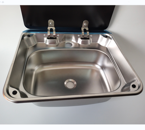 Fregadero Rectangular <span class=keywords><strong>para</strong></span> Caravana Rv, Tazón Individual con Vidrio, Fregadero de Cocina Moderno de Acero Inoxidable, Soporte Técnico en Línea de 1mm - Product Image 4