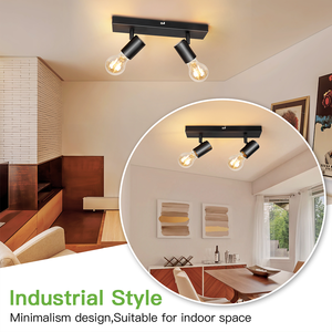 Spot de plafond double tête E27 rotatif en métal durable, idéal pour l'éclairage intérieur de la maison, du salon et de la chambre - Vente chaude - Product Image 3