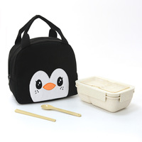 Sac à déjeuner pour enfants ODM/OEM en forme de petit pingouin, avec fermeture éclair et doublure en aluminium pour la conservation de la chaleur
