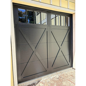 Personnalisé traditionnel noir ferme isolé panneau <span class=keywords><strong>de</strong></span> mousse d'acier 16x7 <span class=keywords><strong>porte</strong></span> <span class=keywords><strong>de</strong></span> garage <span class=keywords><strong>sectionnelle</strong></span> électrique style <span class=keywords><strong>grange</strong></span> - Product Image 2