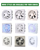 Ventilateur d'extraction d'air intérieur silencieux anti-poussière à grille carrée, en matériaux variés
