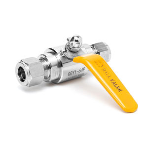 Шаровой кран TENGFENG из нержавеющей стали 304 с двойной гайкой, ручной, для газа, QGY1-64P, высокого давления, с феррульным соединением, для приборов - Product Image 3