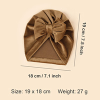 Bonnet noué de couleur unie pour bébés filles grand nœud Turban bonnets pour bébés enfants épais chaud extérieur Bonnet casquettes garçons chapeau d'hiver