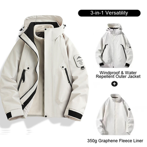 Custom 3 In 1 Waterproof <b>Jacket</b> Detachable Fleece Liner Windproof Outdoor Hiking Camping Travel Winter <b>Jacket</b> - Product Image 3