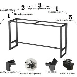 Simple maison métal Table à manger cadre Bar Table pieds support haut <span class=keywords><strong>pied</strong></span> étagère <span class=keywords><strong>pour</strong></span> chambre salon <span class=keywords><strong>pour</strong></span> balcon thé boutique mur - Product Image 4