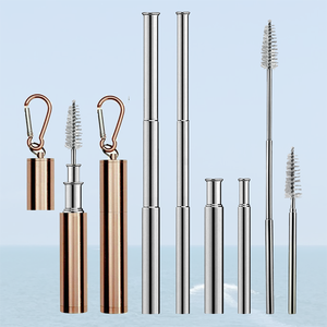 Nhỏ Moq Xách Tay 11 * Thép Không Gỉ 304 Cấp Thực Phẩm Kính Thiên Văn Rơm Bộ * 89 Với Trường Hợp Và Bàn Chải Thanh Phụ Kiện Cho Sử Dụng Ngoài Trời - Product Image 5