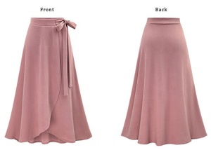 Dames Mode Effen Kleur Hoge Taille Carrière Asymmetrische Casual Vrouwen Plus Size Elegante Lange Rok - Product Image 3