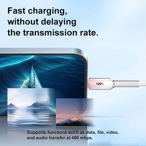 1M 2M Transparent Crystal Nylon Braided <b>Cable</b> Type C PD 60W C-C Fast <b>Charging</b> Phone <b>Cable</b> - Product Image 6