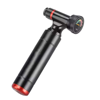 PRO-STAR Convenient Mini Aluminum Alloy CO2 Inflator Presta Valve Hand Pump High Pressure >160PSI Air Gauge Emergency Use 16g