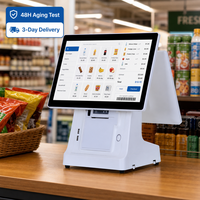 Sistema POS Inteligente de Doble Pantalla, Caja Registradora Táctil con Impresora Integrada para Pequeños Negocios, Comercios Minoristas y Cafeterías