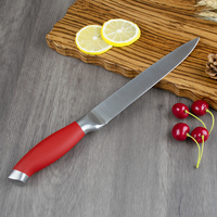 Xyj ensemble de couteaux de cuisine en acier inoxydable, manche creux revêtu creux avec bloc en bois 6 pièces
