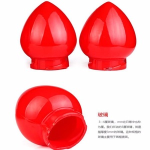 Red Cone <b>Lamp</b> <b>Shade</b> For Buddhist Altar Led Light Cover Traditional Style Easy Installation 3-4mm Glass - Product Image 1