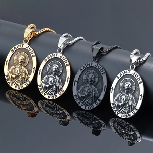 Collar de protección con colgante de Saint <span class=keywords><strong>Jude</strong></span> Pray for US, pieza fresca de fábrica en stock, hecho en acero 316, resistente al agua y sin deslustre - Product Image 6