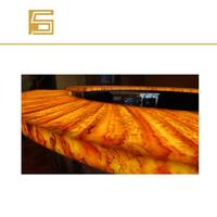 2023 vente chaude vraie flamme led bougie marbre conception lumi pierre table à manger pour la décoration
