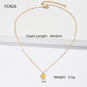 قلادة بسيطة وأنيقة مطلية بالذهب عيار 18 قيراط على شكل قلب مع سلسلة شفاه، قلادة عصرية للعروس، هدية مثالية لحفلات الزفاف - Product Image 5