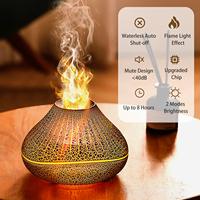 Diffuseur d'arômes à ultrasons Iceberg 160ml diffuseur d'humidificateur d'air à flamme de feu de méduse volcanique avec veilleuse 7 couleurs