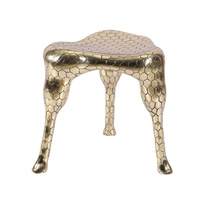 Chaise contemporaine haut de gamme personnalisée en cuir de crocodile, tabouret haut en laiton doré pour la maison, l'appartement, la villa, l'hôtel