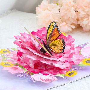 Tarjeta de Felicitación Pop-up con Diseño de Flor 3D y Mariposa - Product Image 3