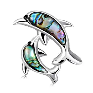 DRAG049 Fashion Shell brooches alloy Dolphin Brooch pin jewelry wholesale