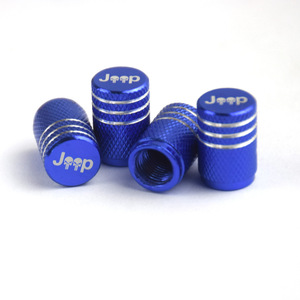 Jeep Tire Valve <b>Caps</b> Aluminum Alloy Blue Laser Marked For Car Tubeless Valve <b>Stem</b> Cover - Product Image 1
