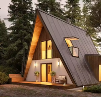 Structure en acier modulaire de style boutique à faible coût pour hôtels et maisons, kit bungalow triangulaire pour camping-car, livraison mondiale