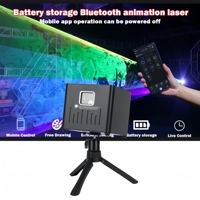 Mini laser RGB Bluetooth avec contrôle par application, animation 3D, 500 mW, batterie, lumière de scène laser pour DJ, motifs disco, spectacle événementiel