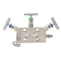 Manifold à 3 vannes pour instruments, avec vanne à boisseau, transmetteur de pression différentielle Rosement, vanne à aiguille à siège dur pour purge, BSPP BSPT