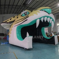 Casques de Football gonflables souples en PVC, Durable américain, Tunnel de mascotte de Lion gonflable, Tunnel de panthère de Football gonflable