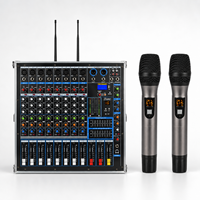 Console de mixage audio professionnelle 8 canaux amplifiée avec 99 DSP, Bluetooth, enregistrement USB et alimentation fantôme 48V pour scène, mariage et système de sonorisation