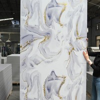 Panneau mural décoratif intérieur moderne en PVC marbré damassé UV, ignifuge, 1220*2440*3mm, pour appartements, solution de design graphique