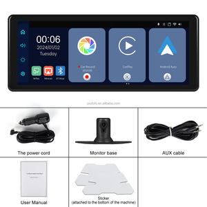 Podofo Moniteur de voiture portable sans fil CarPlay Android Auto 8,1'' DVR, autoradio compatible avec les caméras avant/arrière pour voitures, camions, fourgonnettes - Product Image 6