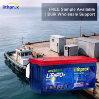 Batterie Lithprox rechargeable LiFePO4 48V 300AH 15KW Grade 6000 à décharge profonde marine avec BMS intelligent RS485, borne M8, CE RoHS IP67, basse température