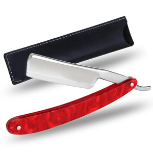 Rasoirs de barbier droits à manche coloré avec logo personnalisé, lame en acier inoxydable tranchante, outils de toilettage confortables pour hommes - Product Image 3