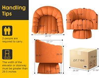 Kursi barel Sofa ruang tamu, pertengahan abad Modern, kursi putar 360 derajat, kain beludru halus untuk rumah ruang tamu