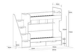 NOVA White-cama de nido Xl para niños jóvenes, <span class=keywords><strong>litera</strong></span> de madera sólida para niños pequeños - Product Image 2