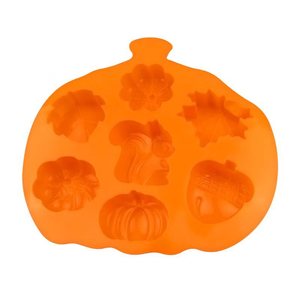 Moule à gâteau en silicone alimentaire en forme de citrouille, antiadhésif, 7 cavités, pour gâteaux d'automne, Halloween, Thanksgiving, chocolat et projets DIY - Product Image 5