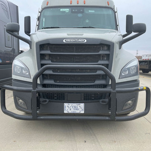 Защитная решетка переднего бампера Freightliner Cascadia 2013-2016 из черной нержавеющей стали с защитой от оленей и медведей, увеличенная, с 22-дюймовой светодиодной балкой YH - Product Image 5