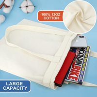 Sac fourre-tout personnalisable 100 % coton Maison D'Hermine Colmar, réutilisable avec fermeture éclair, sac de courses en toile naturelle Simpli-Magic