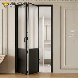 ประตูกระจกพับได้พร้อมโครงอะลูมิเนียมบางเฉียบสำหรับห้องน้ำอพาร์ทเมนต์ขนาดเล็กและการออกแบบตกแต่งภายในสไตล์เรโทร - Product Image 3