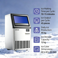 Machine à glaçons commerciale 26,5 kg, refroidissement par air, nettoyage automatique, pompe à eau avec fonction de réservation et de mise sous tension pour les entreprises de restauration