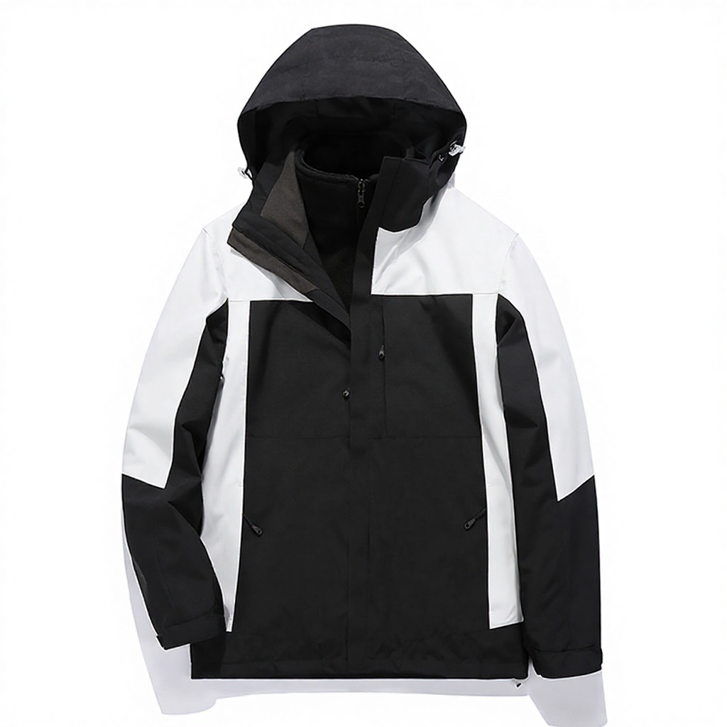 Men's Black & White Color Block