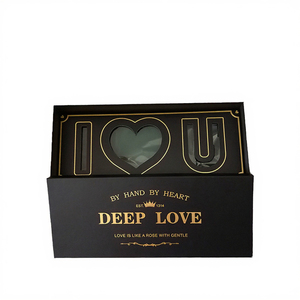 Caja de Regalo con Forma de Letra 'I love U' de Espuma Floral INUNION, Caja de Flores para el Día de la Madre, Materiales Reciclados Ecológicos, Papel Dorado - Product Image 3