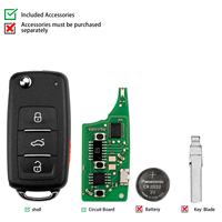 Clé télécommande universelle KEYDIY KD NB08-4 PCF à 3+1 boutons pour VW, transpondeur, série NB, lot de 5