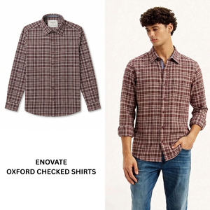 Camisa Oxford a Cuadros de Algodón para Hombre, Corte Slim, Manga Larga, Ropa Formal, Calidad de Exportación, Venta al Por Mayor - Product Image 1