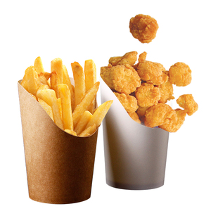 Takeout kraft paper carton box for custom french fries box fried chicken box